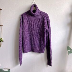 Sies Marjan Ribbed Knit Purple Turtleneck Sweater XL
